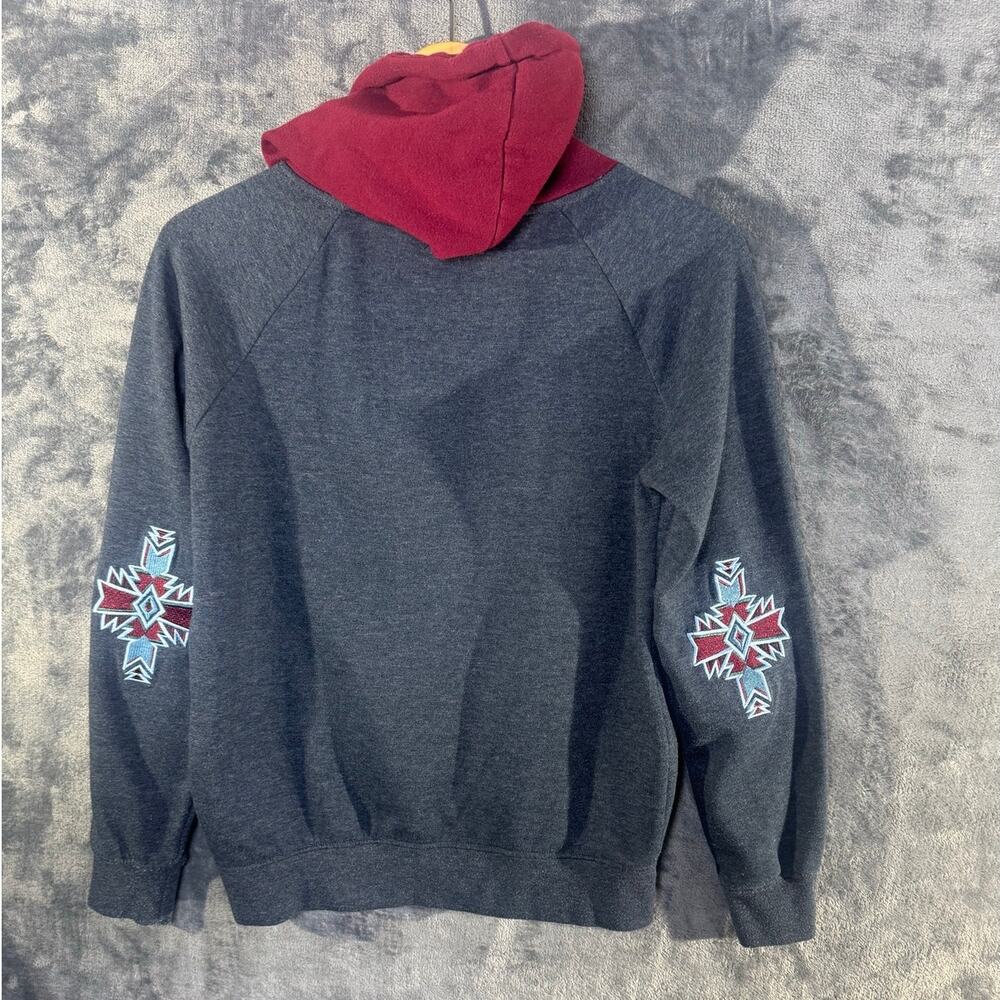 Empyre Zumiez Men’s Medium Colorblock Hoodie Charcoal Gray Burgundy Raglan Skate